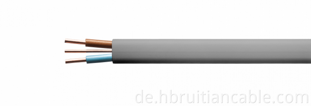 Twin Flat Earth Cable 2*1mm2+E Kupferleiter PVC Isolierte und beschichtete elektrische Kabelkabel